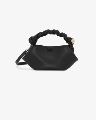 Mini bolso Ganni bou negro grabado
